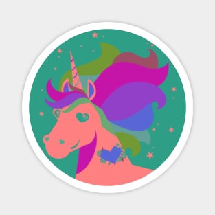 Queerheart the Unicorn Gay Pride Magnet